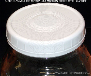Earth's Tongue ™️ Leakproof Autoclavable Plastic Dual 0.2 micron Filter Lid with Gasket REGULARMOUTH