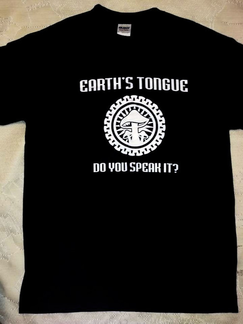 Earths Tongue Black T-shirt w/ White Design