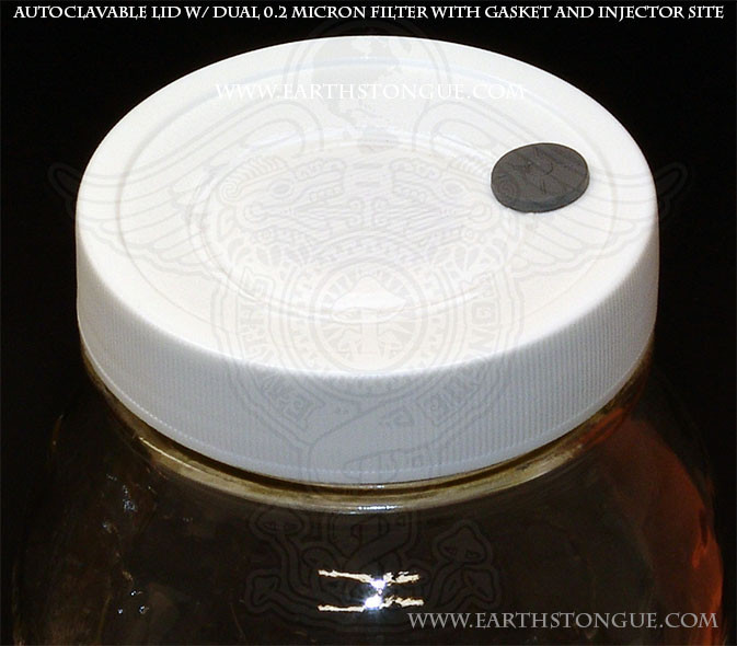 Earth's Tongue ™️ Leakproof Autoclavable Plastic Dual 0.2 micron Filter Lid with Injectorsite & Gasket REGULARMOUTH