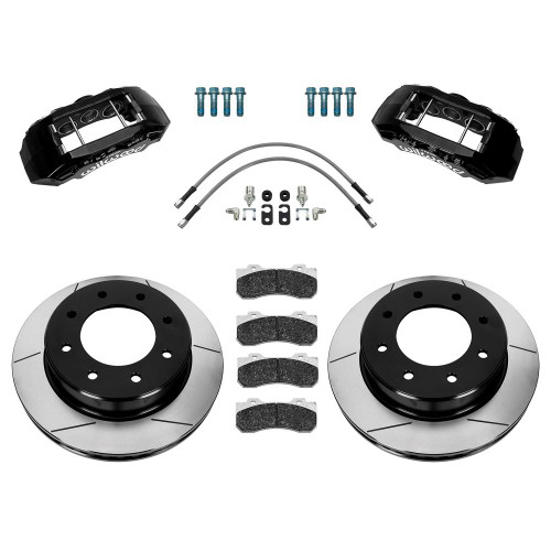 Wilwood TX6-DM Front Brake Kit, 15.00-inch rotors with brake lines, brake calipers, pads, and mounting hardware for 2020+ vehicles.