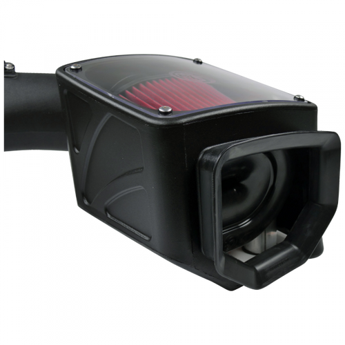 Cold Air Intake For 07-10 Chevrolet Silverado GMC Sierra V8-6.6L LMM Duramax Cotton Cleanable Red S&B