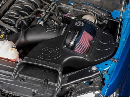 Cold Air Intake For 15-17 Ford F150 V8-5.0L Oiled Cotton Cleanable Red S&B