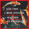 Poster emphasizing Microbe-Lift Broad Spectrum Disease Treatment - 1 gal as a less toxic yet more effective solution for treating pond fish diseases.