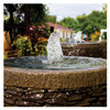 Outdoor water fountain with bubbling pump feature.