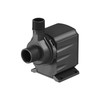 Black MD-Series pond pump with outlet fitting attached, front angled view.