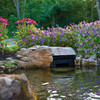 14" Weir Skimmer installed on a pond, effectively removing surface debris for clear water.