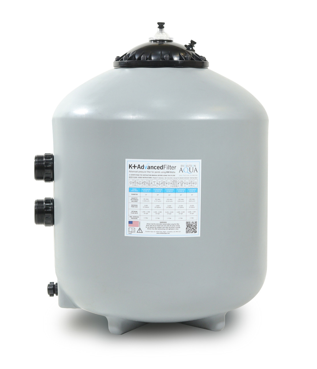 Evolution Aqua K+ Advanced Pressure Filter (9,600 Gallons) - 24"