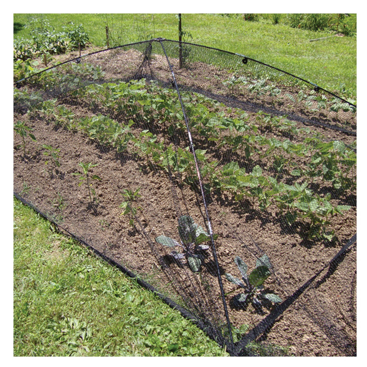 Full Pond and Garden Protector kit contents including netting, poles, stakes, and accessories.