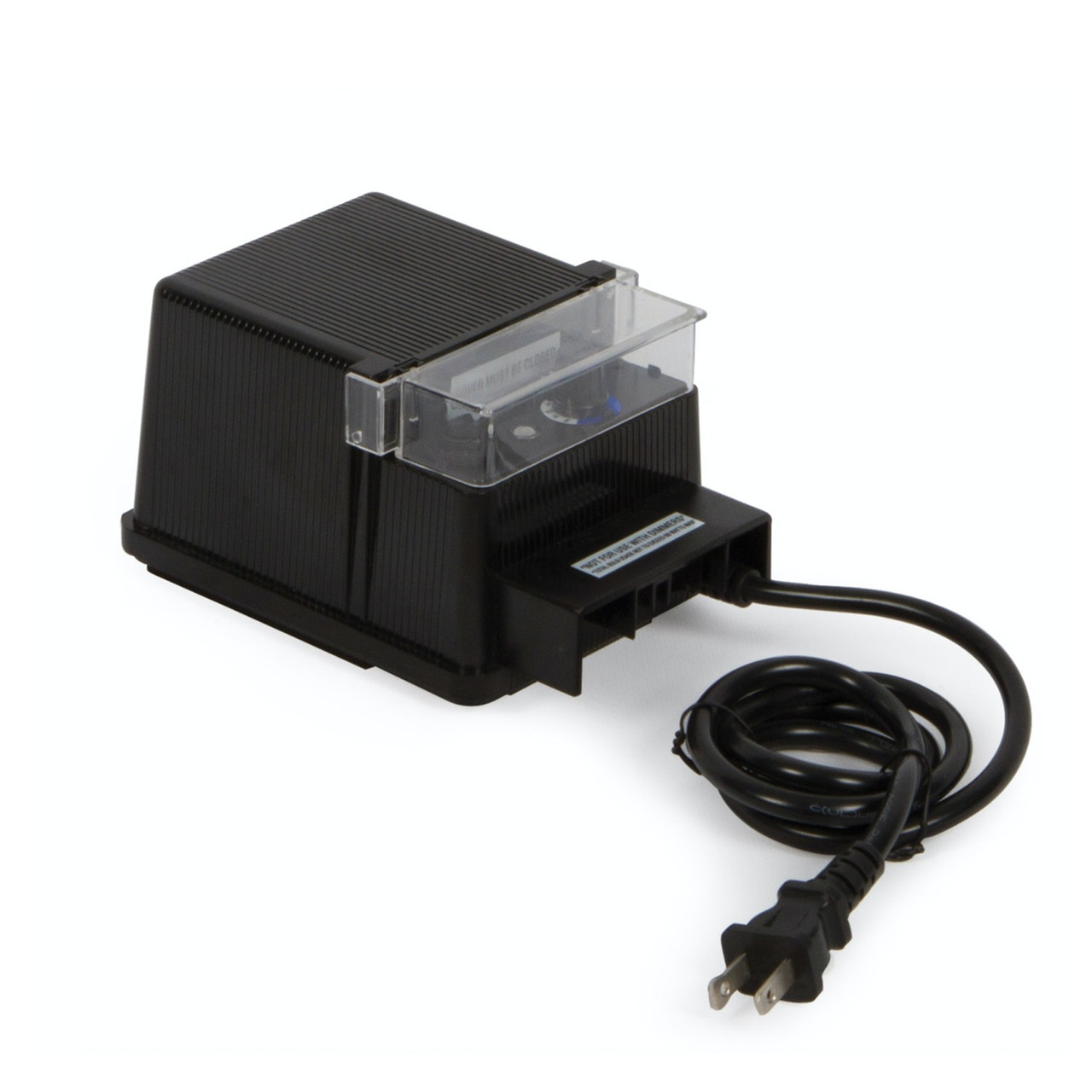 Black 60-watt transformer with power cord and protective cover.