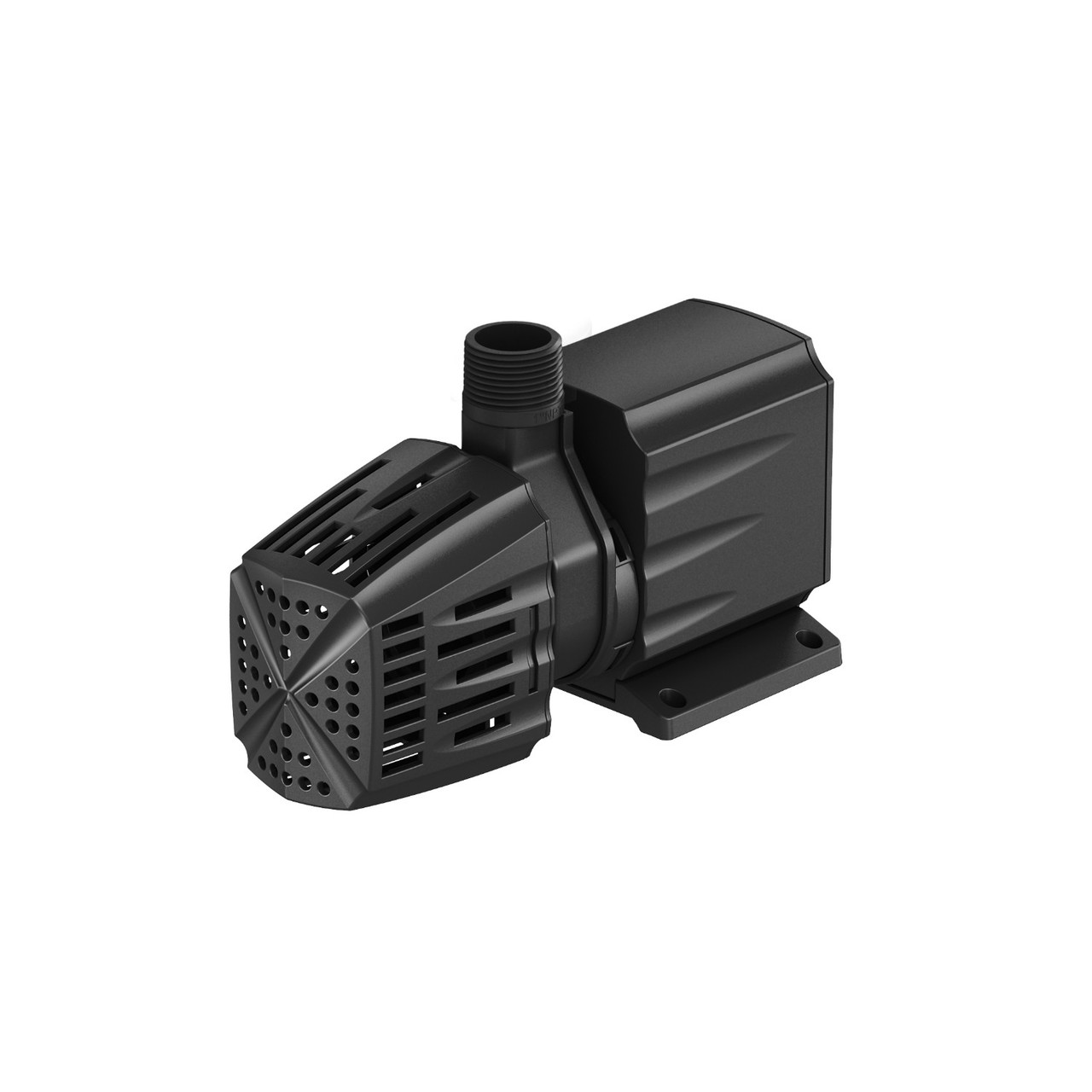 Black magnetic drive pump with protective intake screen and threaded outlet. Black magnetic drive pump with protective intake screen and threaded outlet.