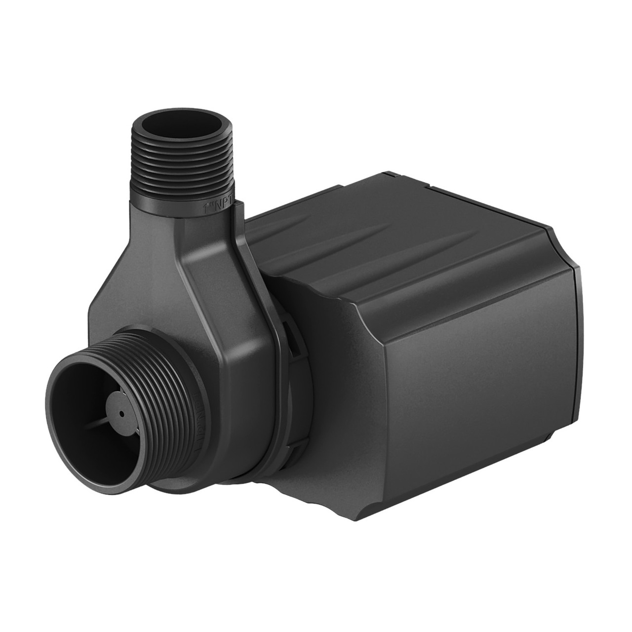 Black magnetic drive pump with protective intake screen and threaded outlet. Black magnetic drive pump with protective intake screen and threaded outlet.