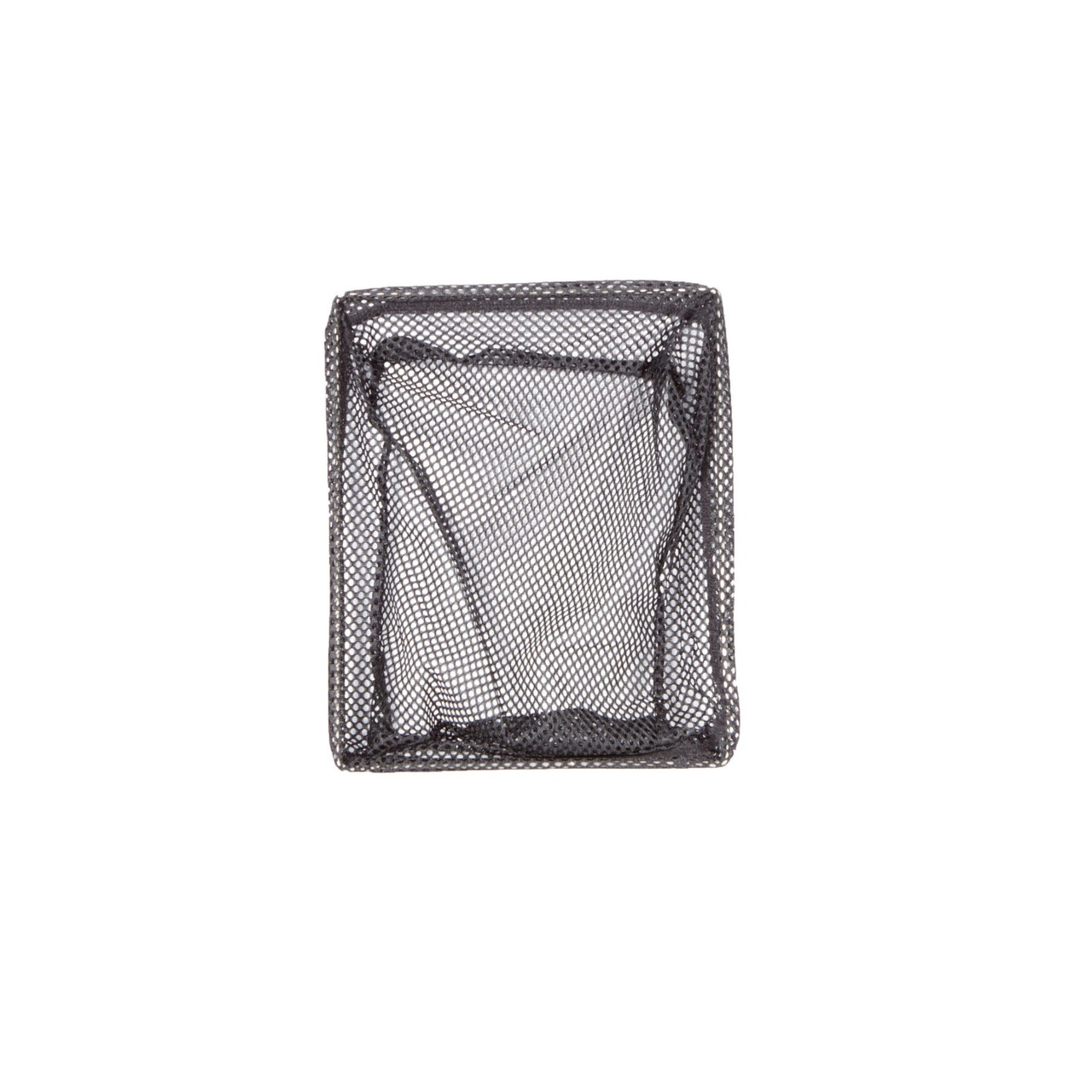 Durable black mesh pond plant basket for securely holding aquatic plants in water gardens and pond setups.