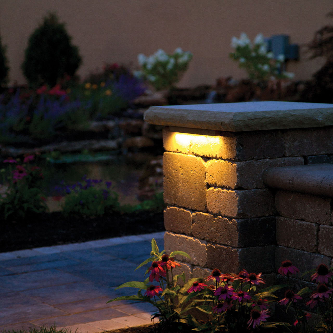 LED light bar with mounting bracket and wiring for pond or water feature installation.