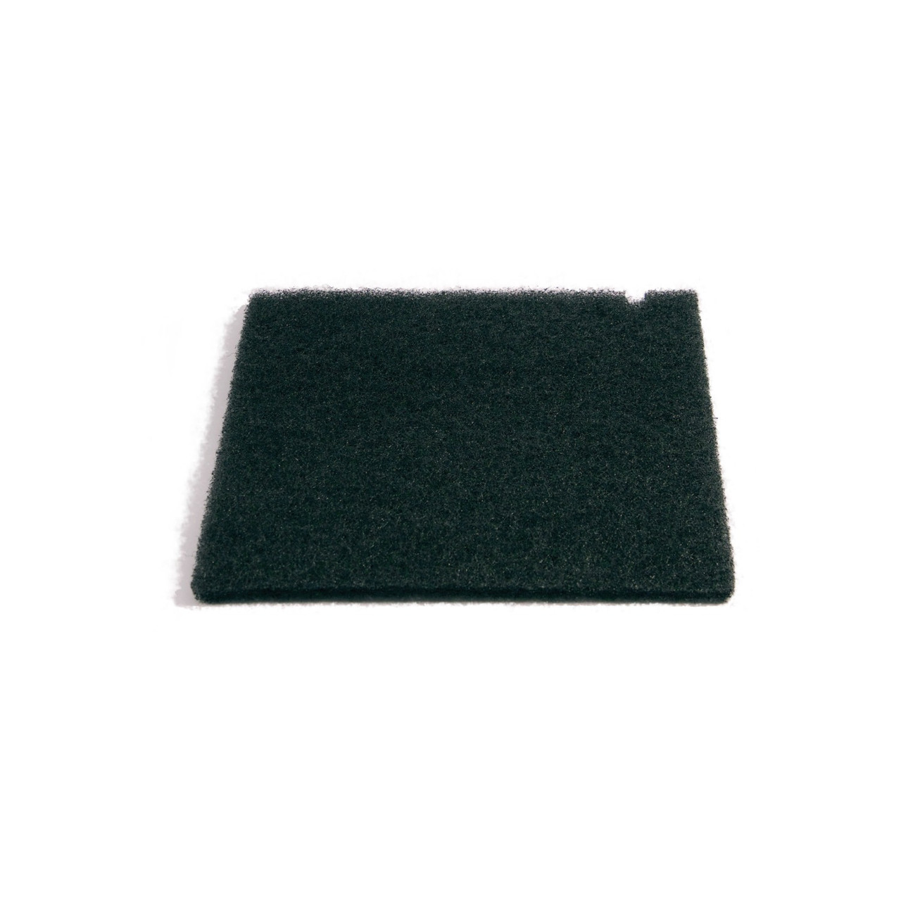 Black rectangular splash mat filter pad for pond filtration systems.