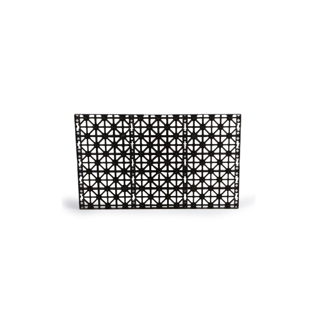 Black Eco-Blox water matrix panel with grid design for pond-free and fountain water storage.