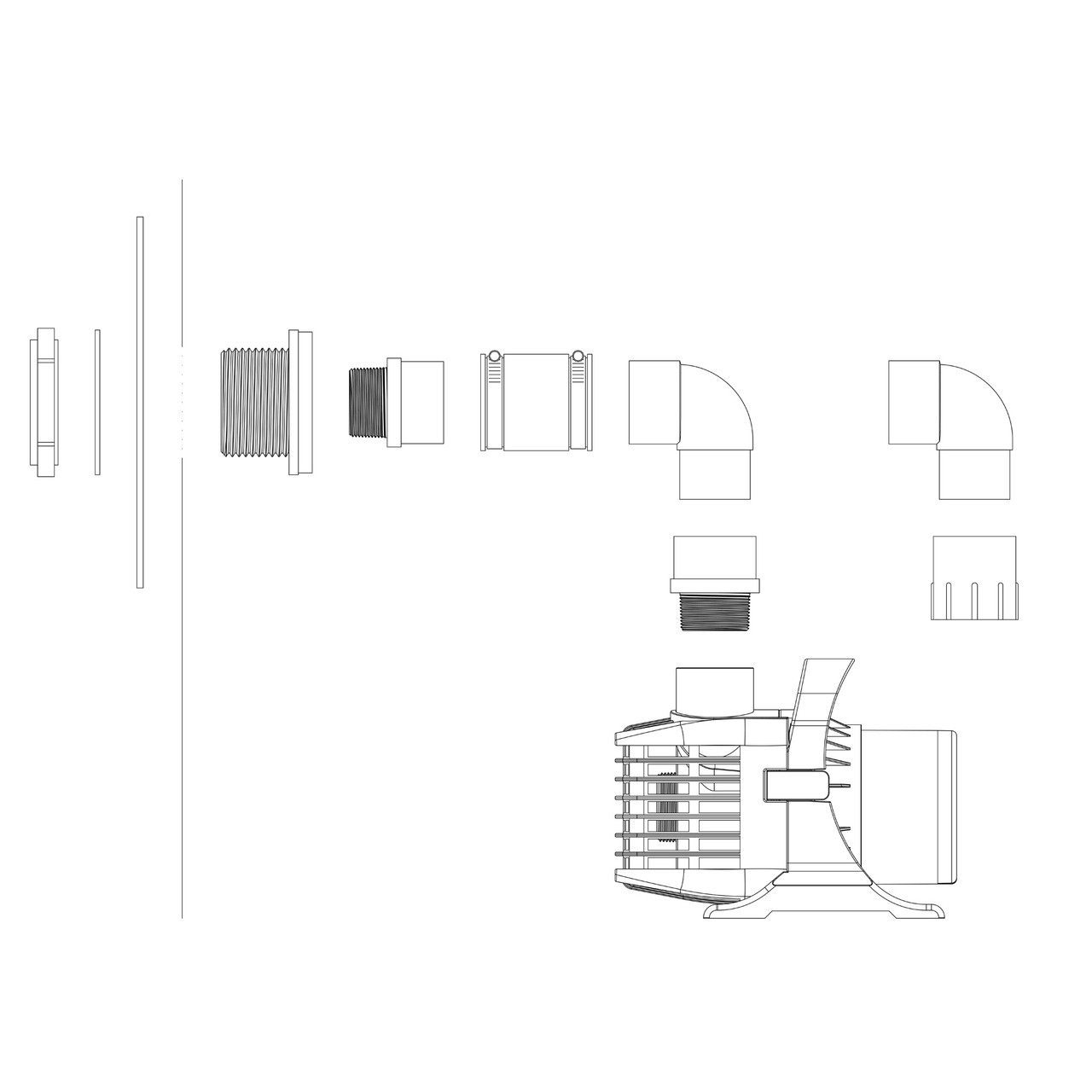 Rectangular beige pond filter box with side outlet and flanged edges for secure installation. Rectangular beige pond filter box with side outlet and flanged edges for secure installation.