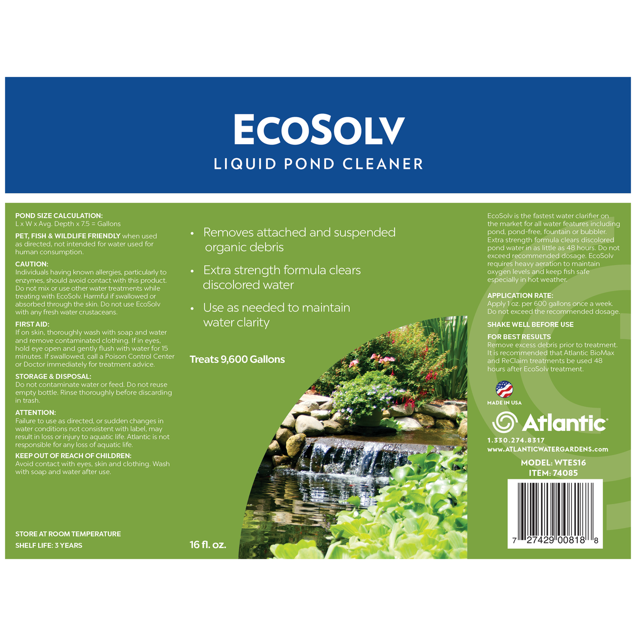 Atlantic EcoSolv (16 fl oz) Liquid Pond Cleaner
