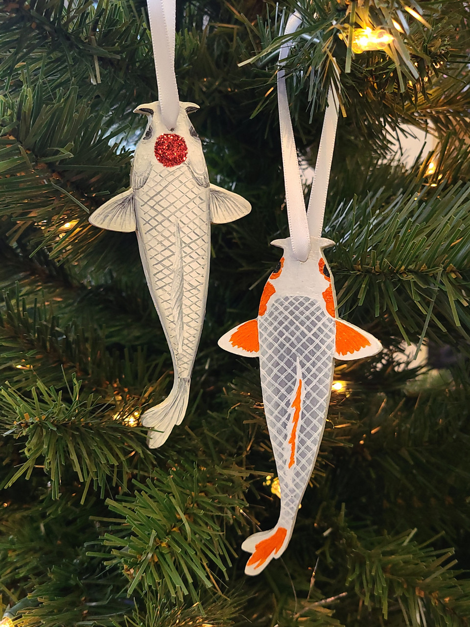 Custom Hand Painted Koi Ornament