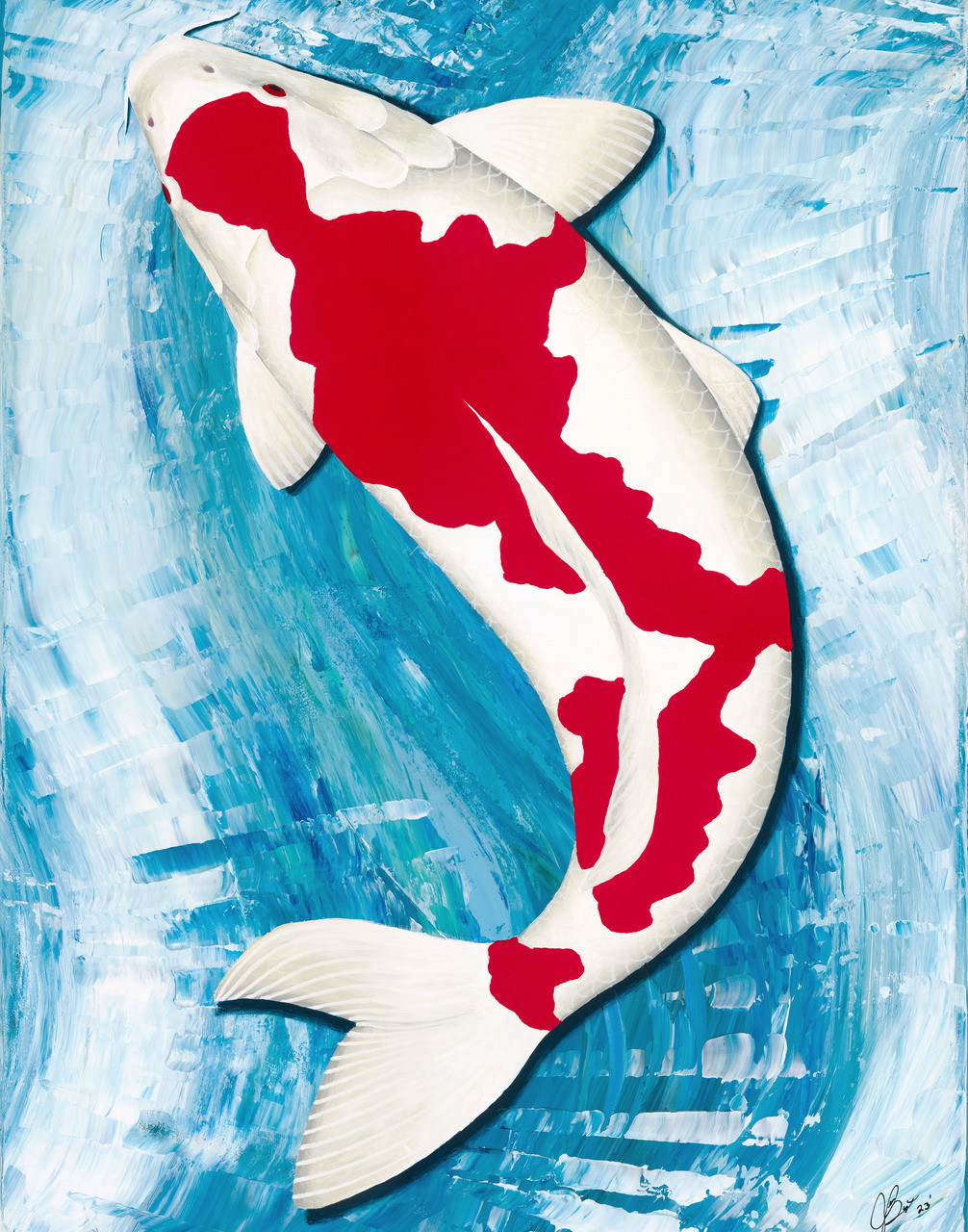 Kohaku koi acrylic painting on canvas