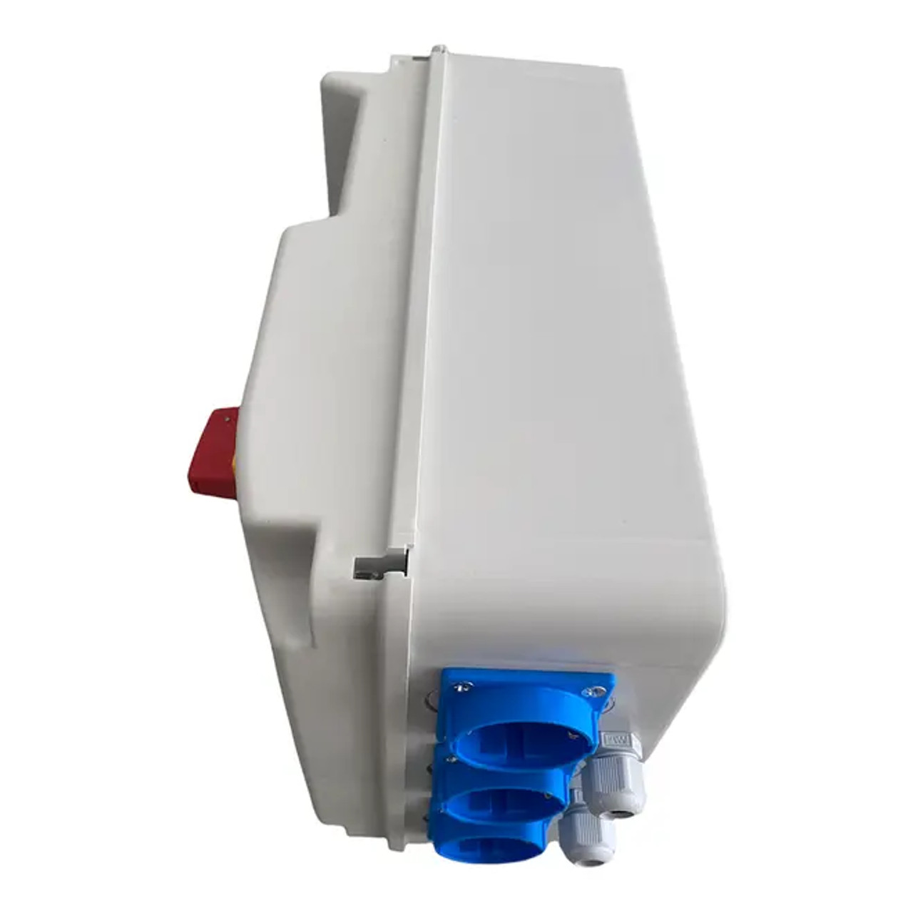 Front View of ProfiDrum Connect Control Box showing the on/off switch and lights indicating which mode is activated.