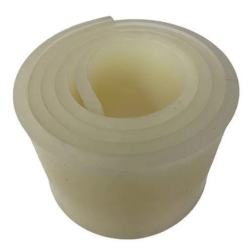 Beige silicone rubber, 890 mm x 60 mm, rolled into a cylinder shape