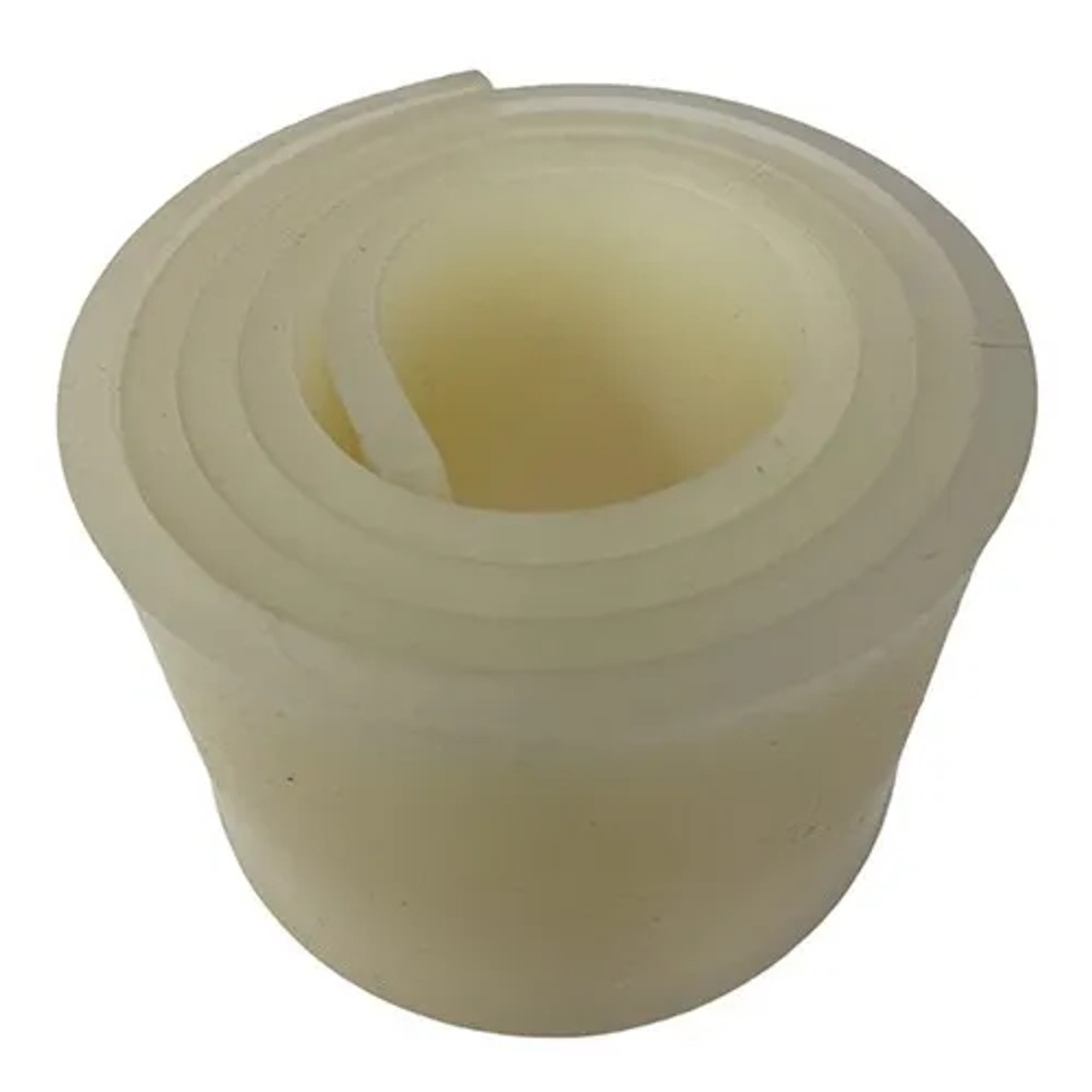 Beige silicone rubber, 1170 mm x 60 mm, rolled into a cylinder shape