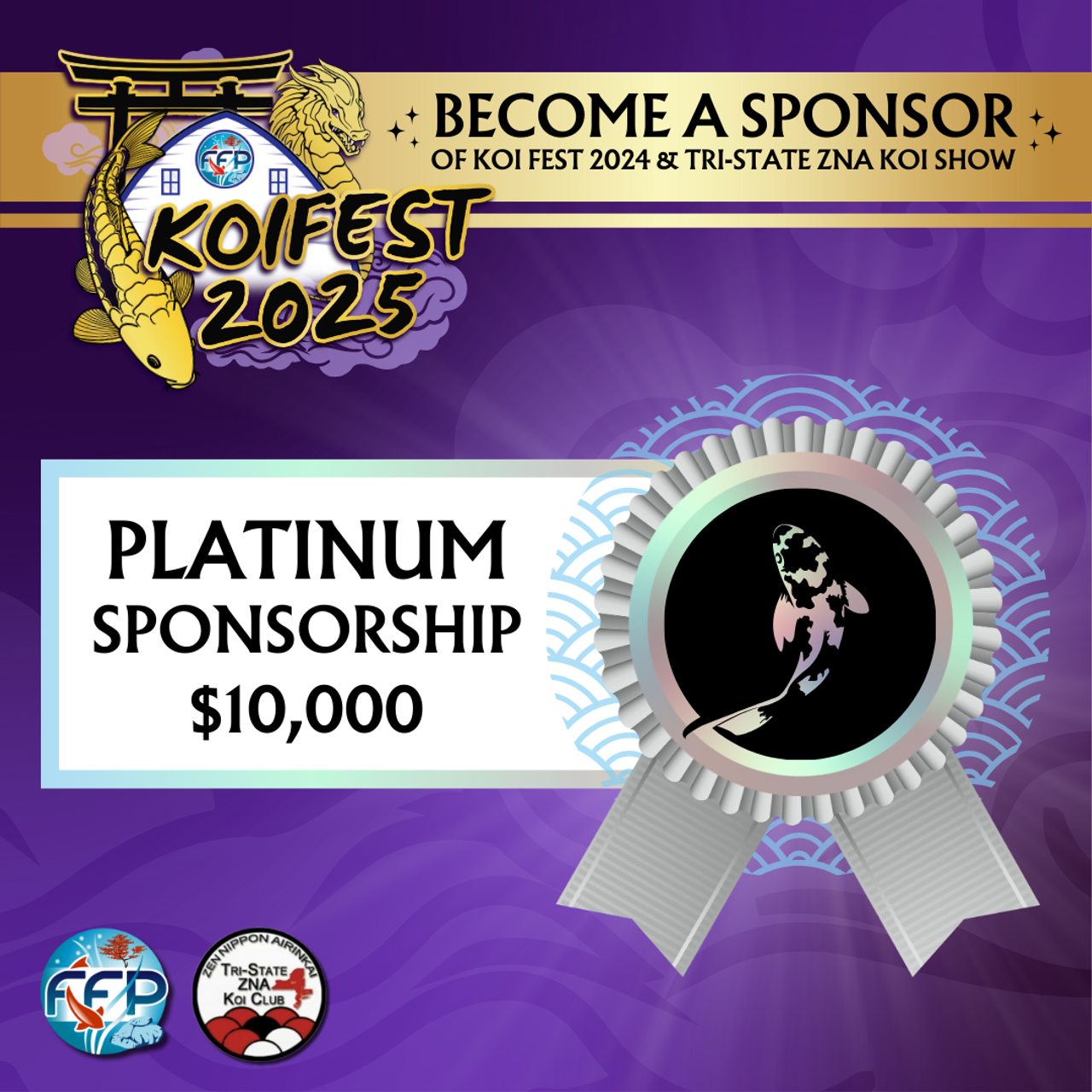 image of platinum sponsor graphic priced at $10,000 at Koi Fest 2025