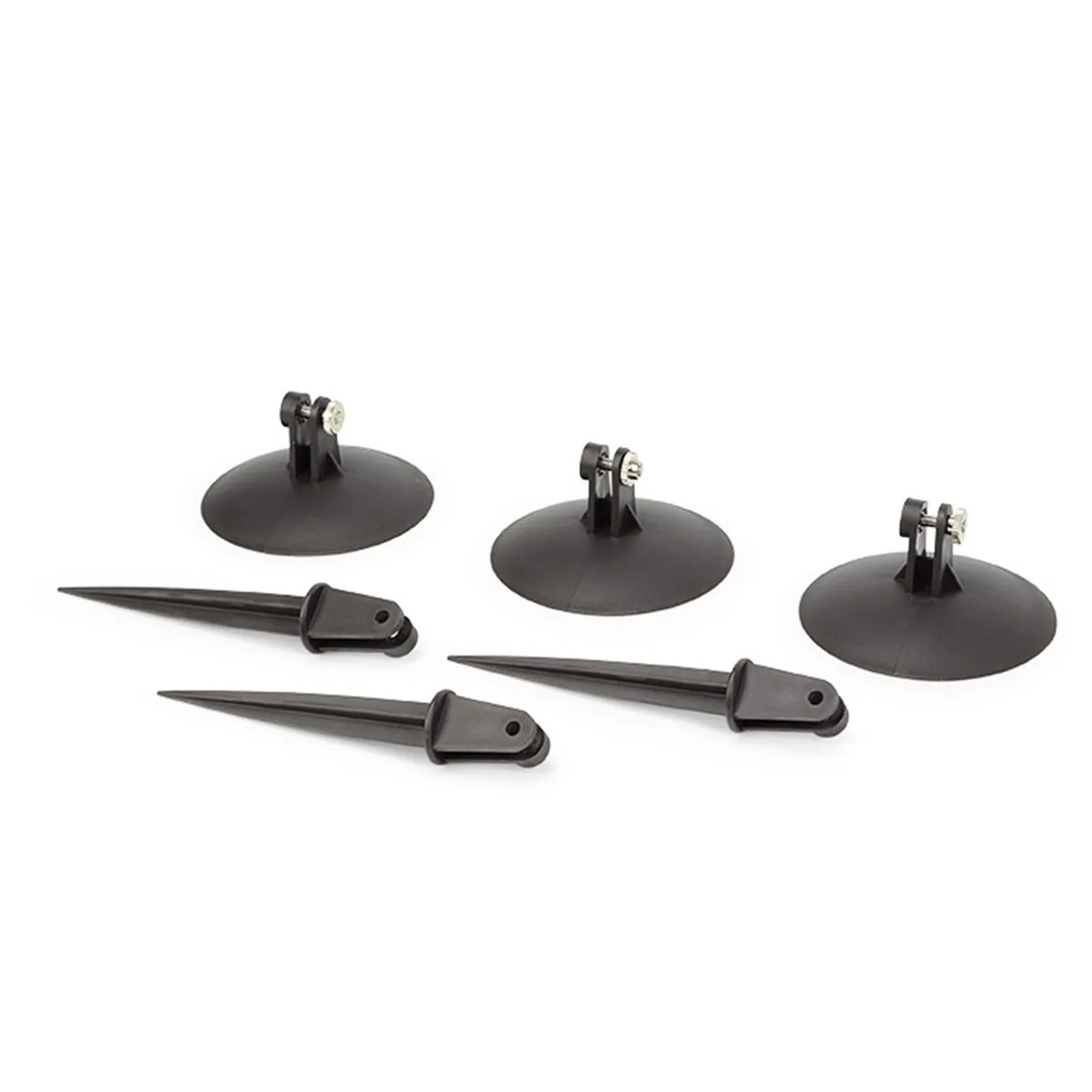 Detailed view of the included screws and anchors, designed for securing the spotlight bases to a variety of surfaces.