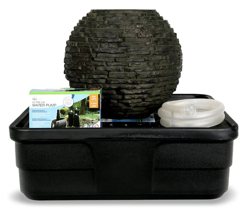 Aquascape Stacked Slate Sphere Fountain Kit - Thumbnail 5
