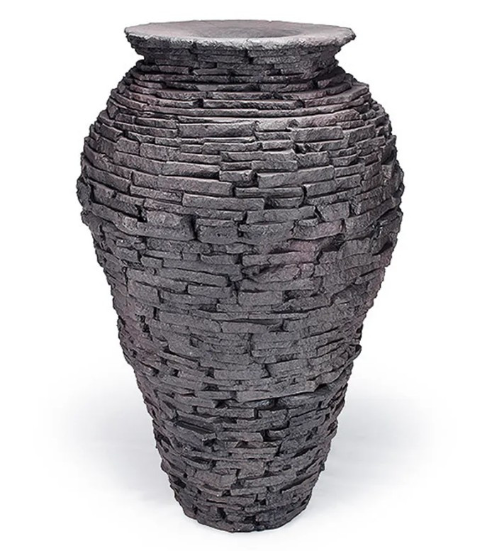 Stacked Slate Urn - 55" H