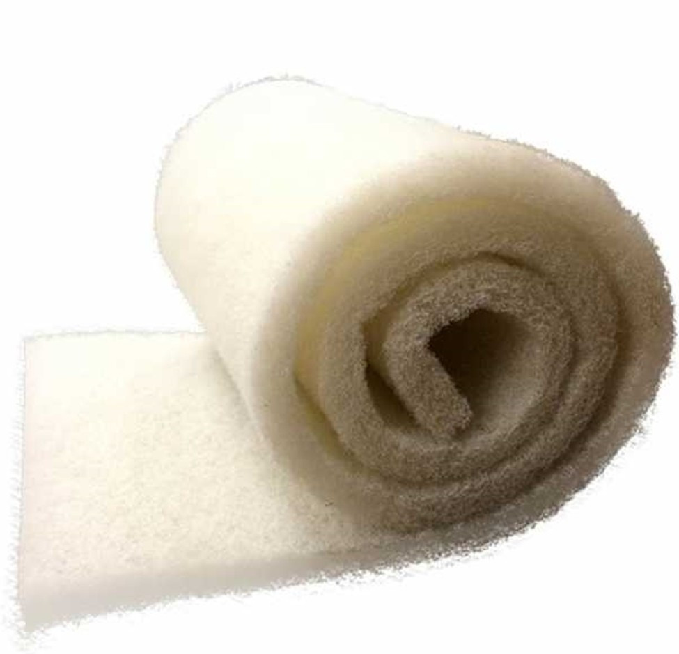 Side profile of the filter media, highlighting its 2″ thickness and the evenly spaced pleats running along its 28″ height.