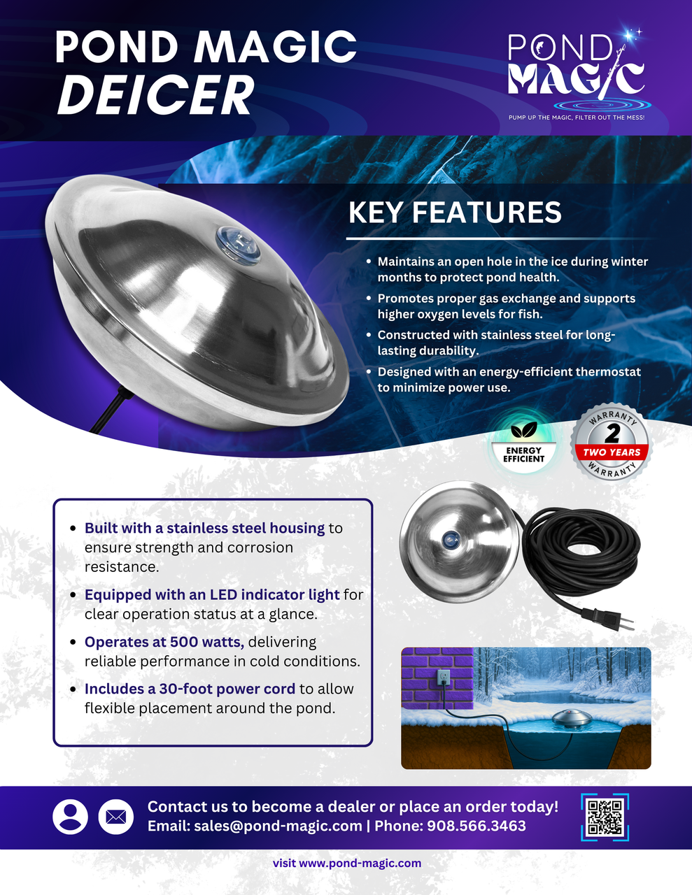 Pond Magic De-Icer 500w