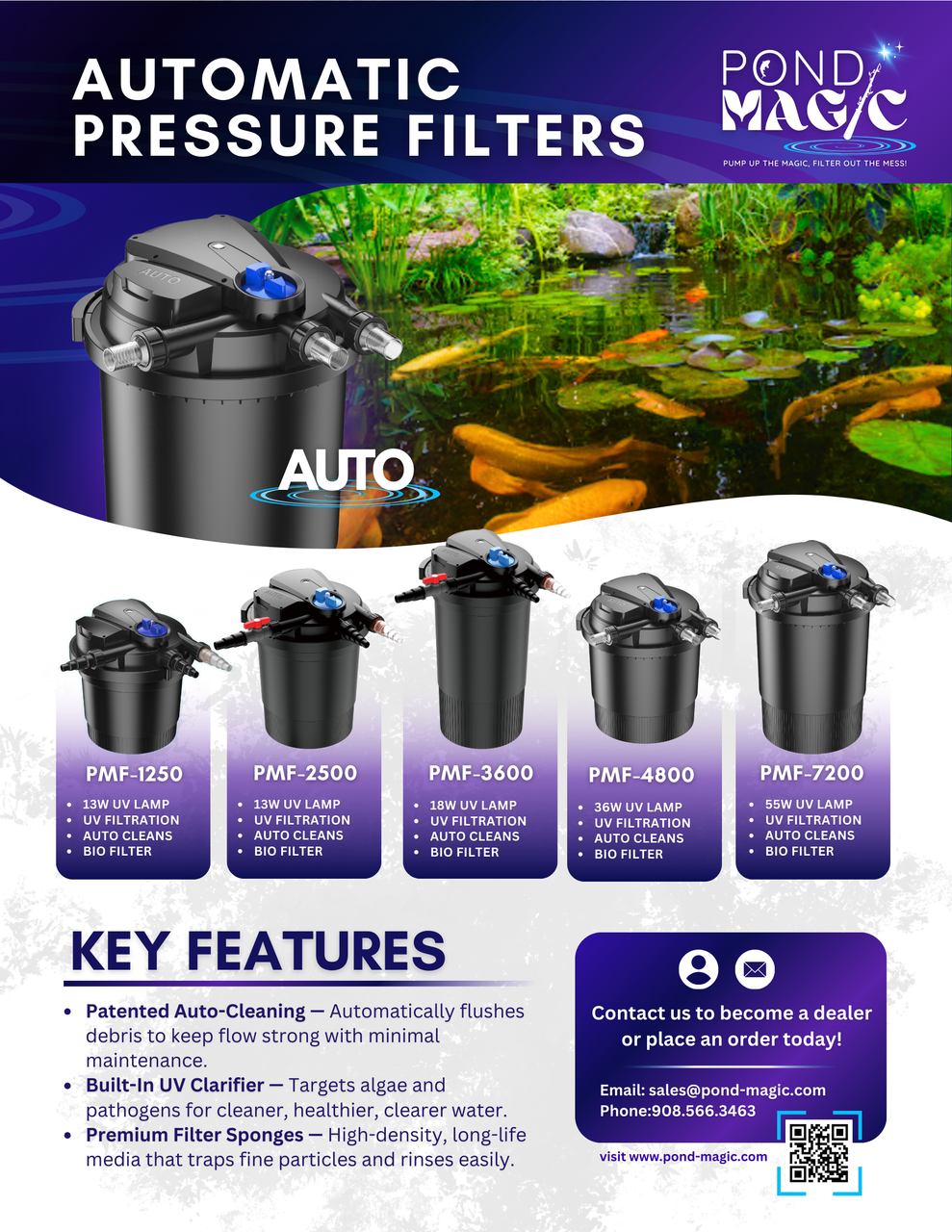 Pond Magic Automatic Pressure Filter - 5 size options