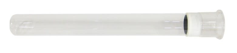 Clear UV quartz sleeve with end cap for pond UV clarifier housing.