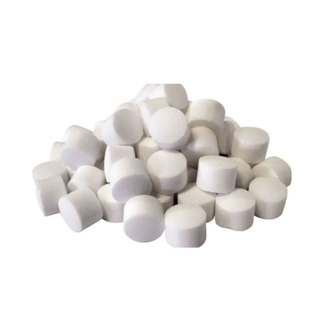 EasyPro Sludge Remover bucket with label and white treatment pellets displayed.
