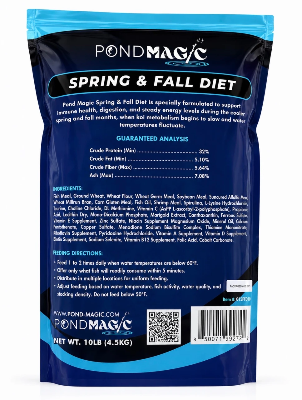 2LBS bag of Pond Magic Spring & Fall Fish Food