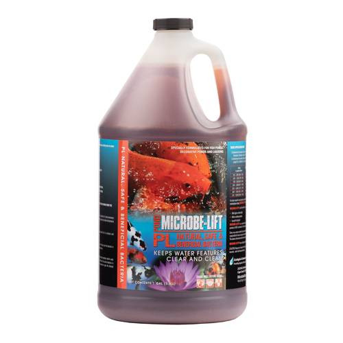 Close-up of a 1-gallon MICROBE-LIFT PL (4X1) bottle, highlighting the label and logo details. Close-up of a 1-gallon MICROBE-LIFT PL (4X1) bottle, highlighting the label and logo details.
