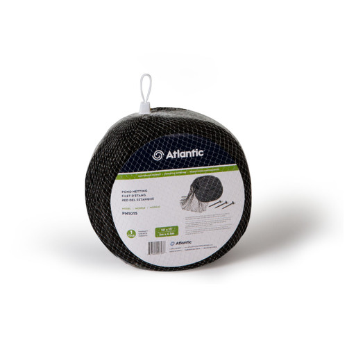 Atlantic pond netting package, model PN1015, wrapped with product label. Atlantic pond netting package, model PN1015, wrapped with product label.