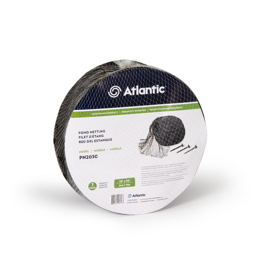 Atlantic pond netting package, model PN2030, wrapped with labeled packaging. Atlantic pond netting package, model PN2030, wrapped with labeled packaging.