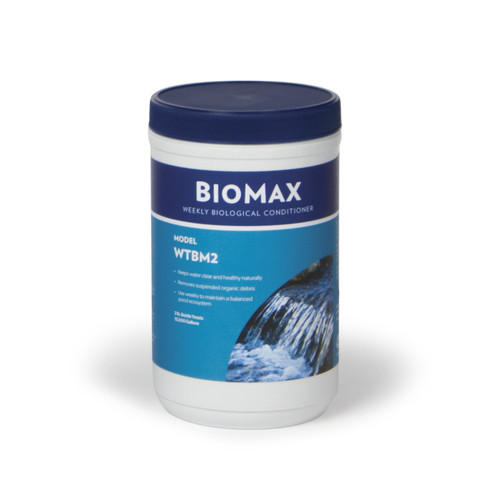 Front view of Atlantic BioMax WTBM2 2 lb weekly biological conditioner container. Front view of Atlantic BioMax WTBM2 2 lb weekly biological conditioner container.