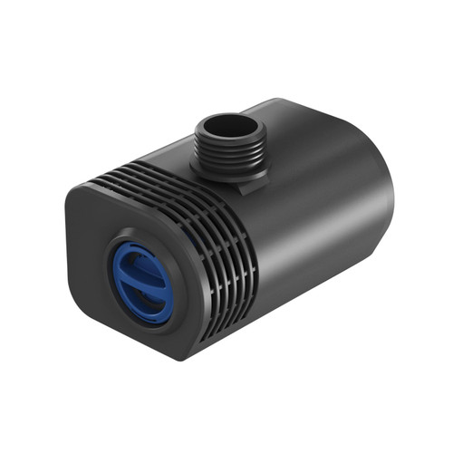 Fountain pump with top outlet connection, front view. Fountain pump with top outlet connection, front view.