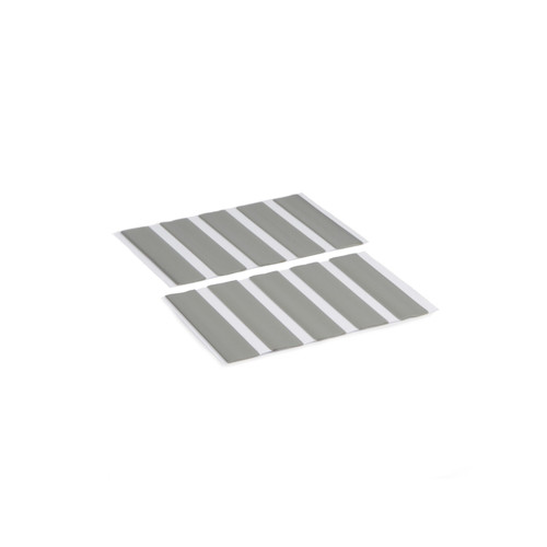 Grey and white adhesive strip liners designed for sealing or reinforcement in pond and water feature installations. Grey and white adhesive strip liners designed for sealing or reinforcement in pond and water feature installations.