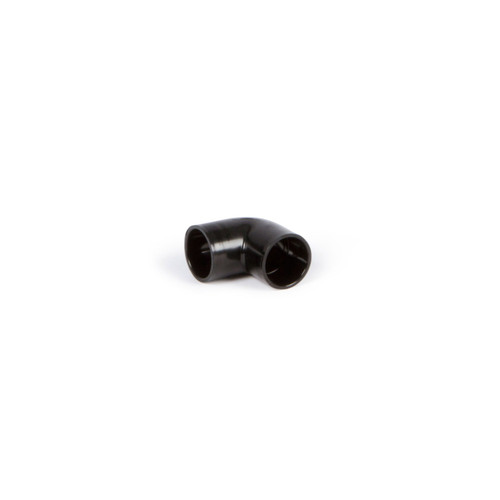 Black 90-degree PVC elbow fitting for pond and water feature plumbing connections. Black 90-degree PVC elbow fitting for pond and water feature plumbing connections.