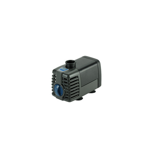 Compact black adjustable flow water pump with blue dial, ideal for tabletop fountains, aquariums, and small ponds. Compact black adjustable flow water pump with blue dial, ideal for tabletop fountains, aquariums, and small ponds.