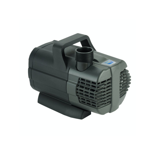 Large black pond pump with durable housing, top outlet, and built-in handle for easy installation and maintenance. Large black pond pump with durable housing, top outlet, and built-in handle for easy installation and maintenance.