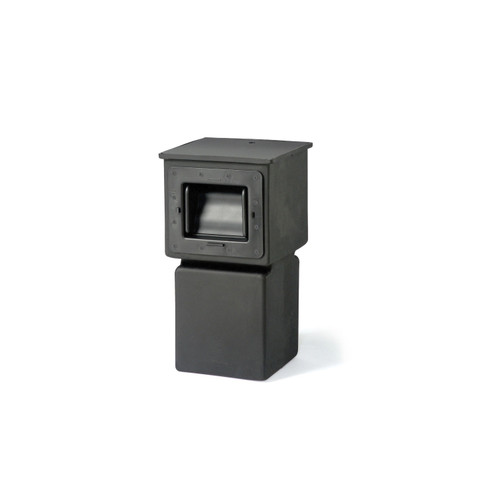 Compact black pond skimmer box designed for efficient debris removal and improved water circulation. Compact black pond skimmer box designed for efficient debris removal and improved water circulation.