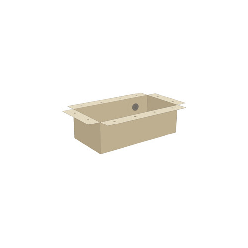 Rectangular beige pond filter box with side outlet and flanged edges for secure installation. Rectangular beige pond filter box with side outlet and flanged edges for secure installation.