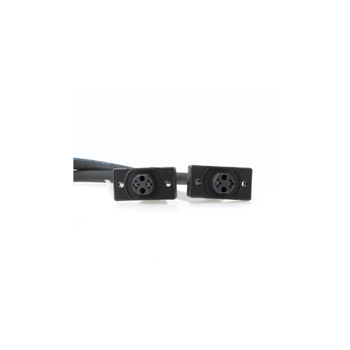 Black Oase control connection cable with dual plug connectors for pond equipment setup. Black Oase control connection cable with dual plug connectors for pond equipment setup.