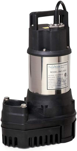 PAF-Series Pump - 1/3 HP, showcasing the protective housing and operational labels. PAF-Series Pump - 1/3 HP, showcasing the protective housing and operational labels.