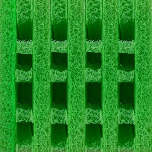 Green porous grid-like filter mat cassette Green porous grid-like filter mat cassette